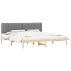 Estructura de Cama con Cabecera Tapizada Gris Claro
