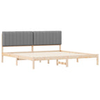 Estructura de Cama con Cabecera Tapizada Gris Claro