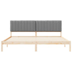 Estructura de Cama con Cabecera Tapizada Gris Claro