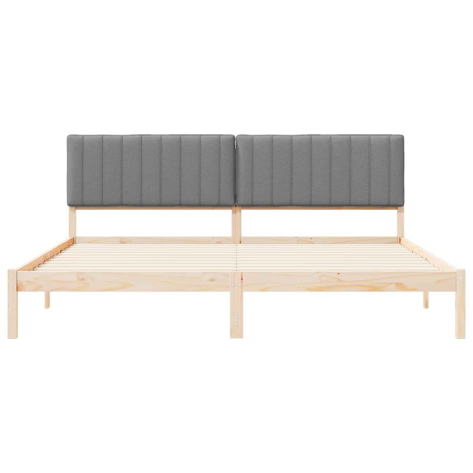 Estructura de Cama con Cabecera Tapizada Gris Claro