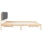 Estructura de Cama con Cabecera Tapizada Gris Claro