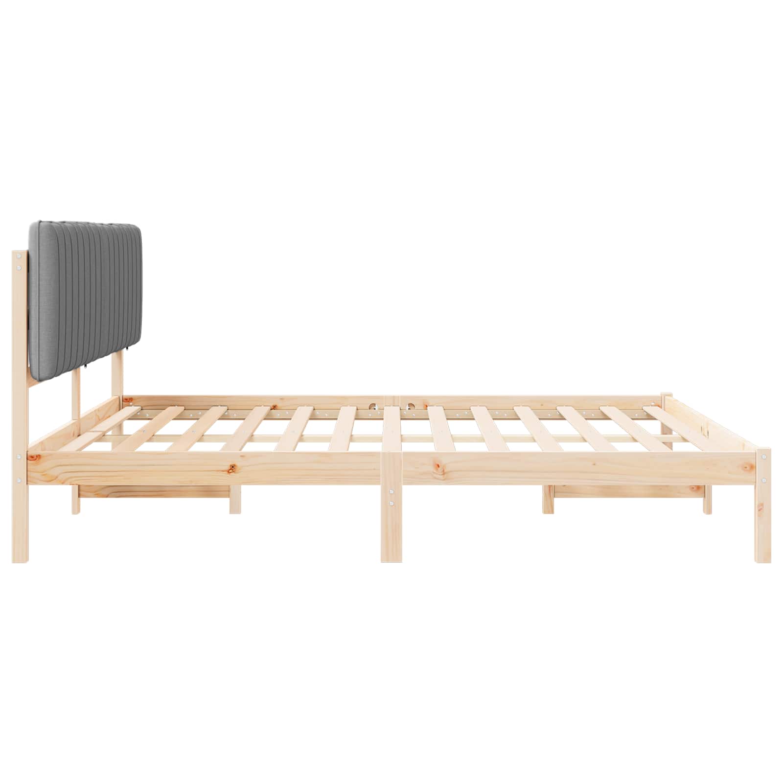 Estructura de Cama con Cabecera Tapizada Gris Claro