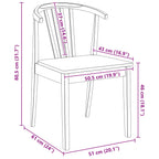 Silla de comedor 2 pcs Madera de caucho sólida