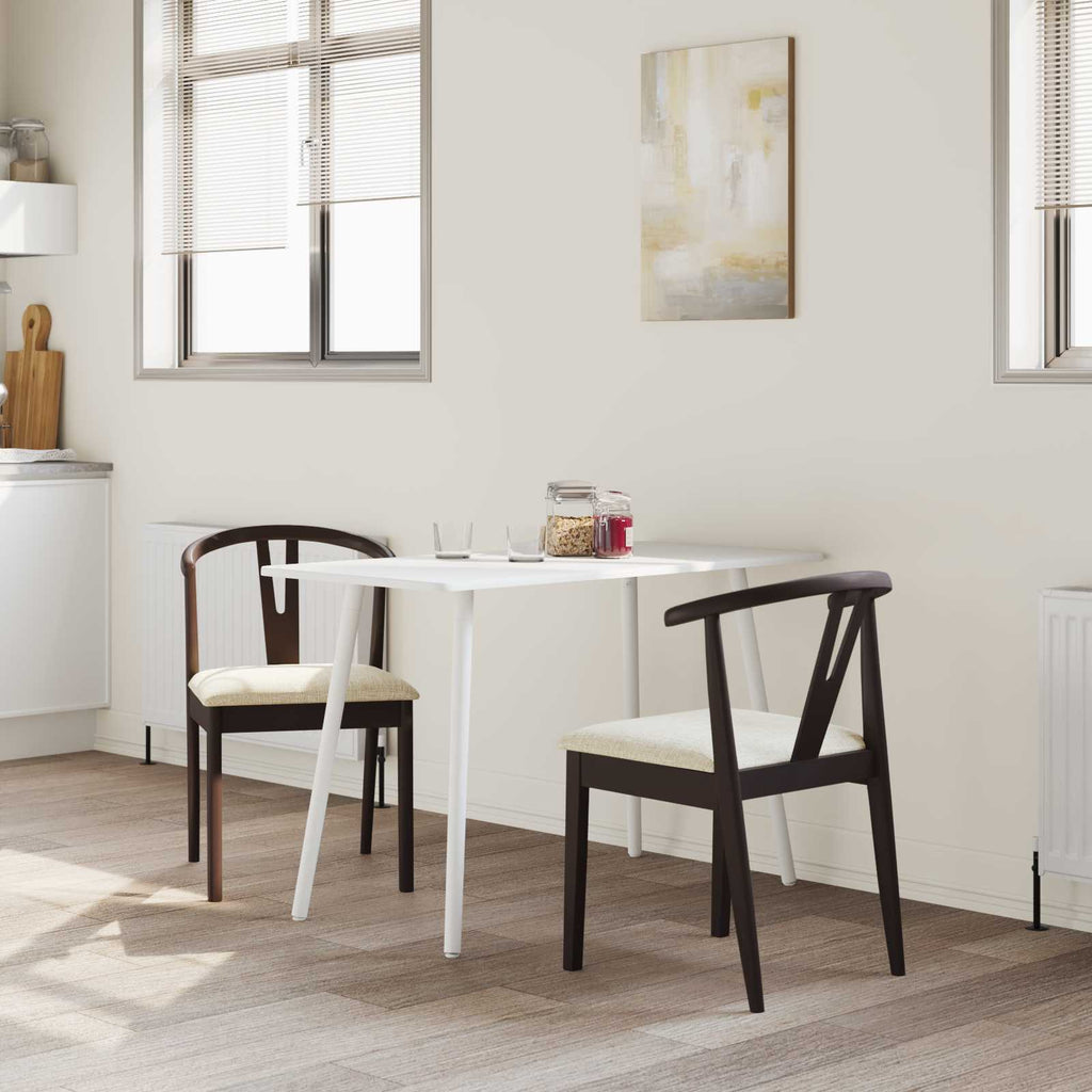 Silla de comedor 2 pcs Marrón claro y claro