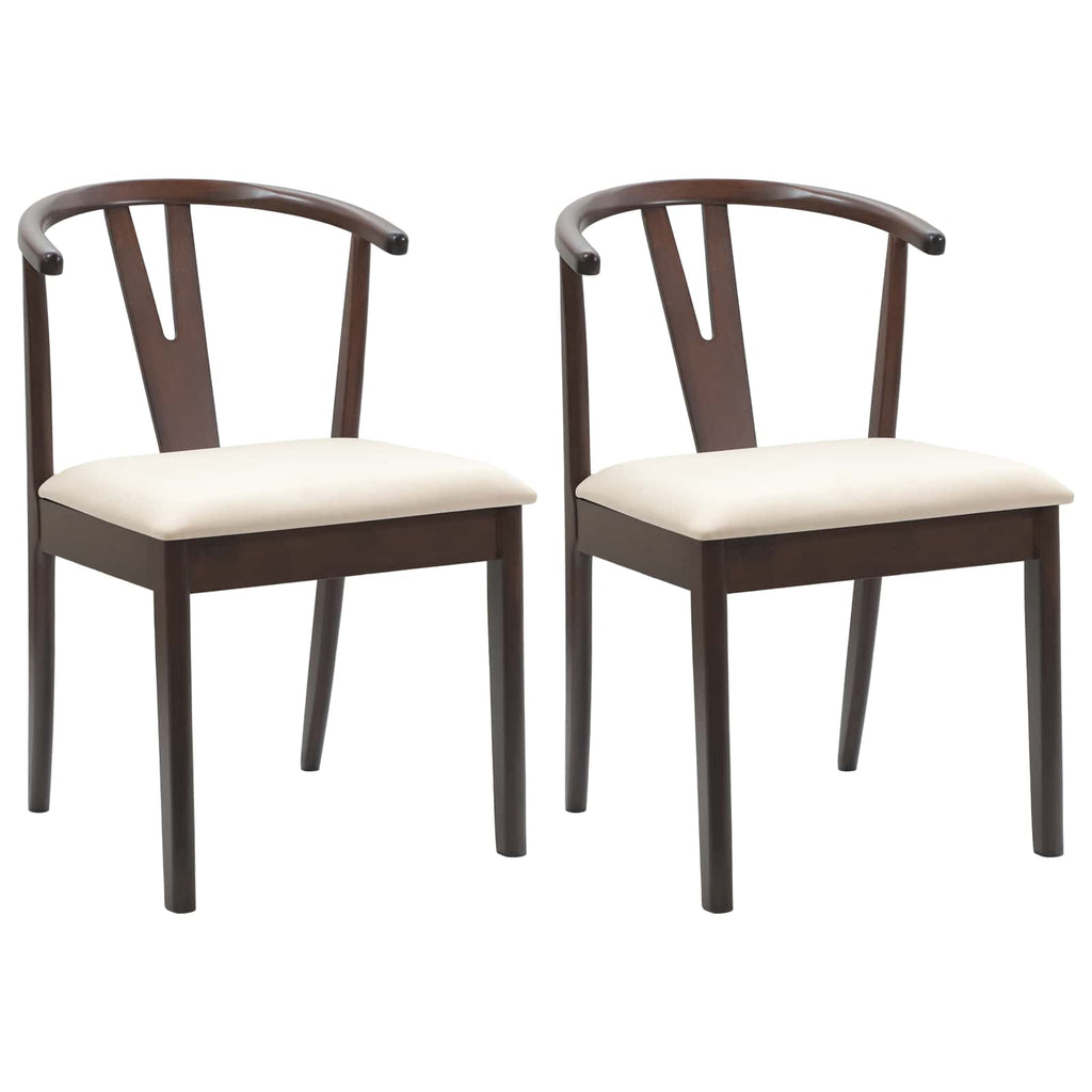 Silla de comedor 2 pcs Marrón claro y claro