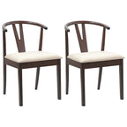 Silla de comedor 2 pcs Marrón claro y claro