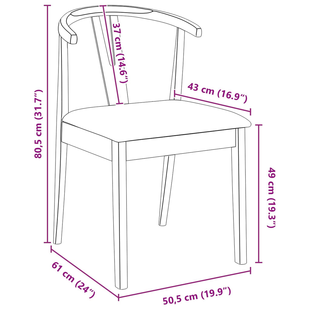 Silla de comedor 2 pcs Marrón claro y claro