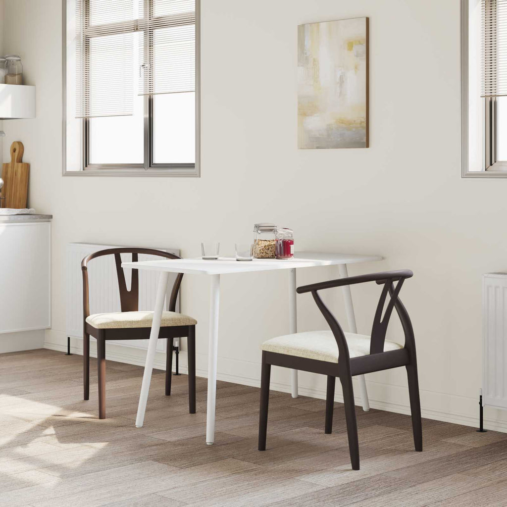 Silla de comedor 2 pcs Marrón claro y claro