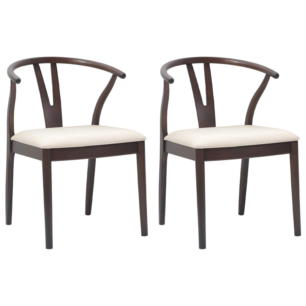 Silla de comedor 2 pcs Marrón claro y claro