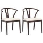 Silla de comedor 2 pcs Marrón claro y claro