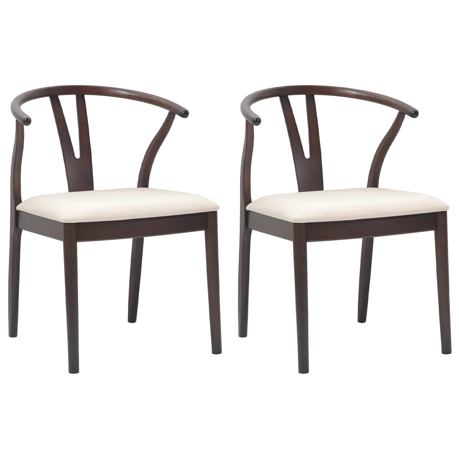 Silla de comedor 2 pcs Marrón claro y claro