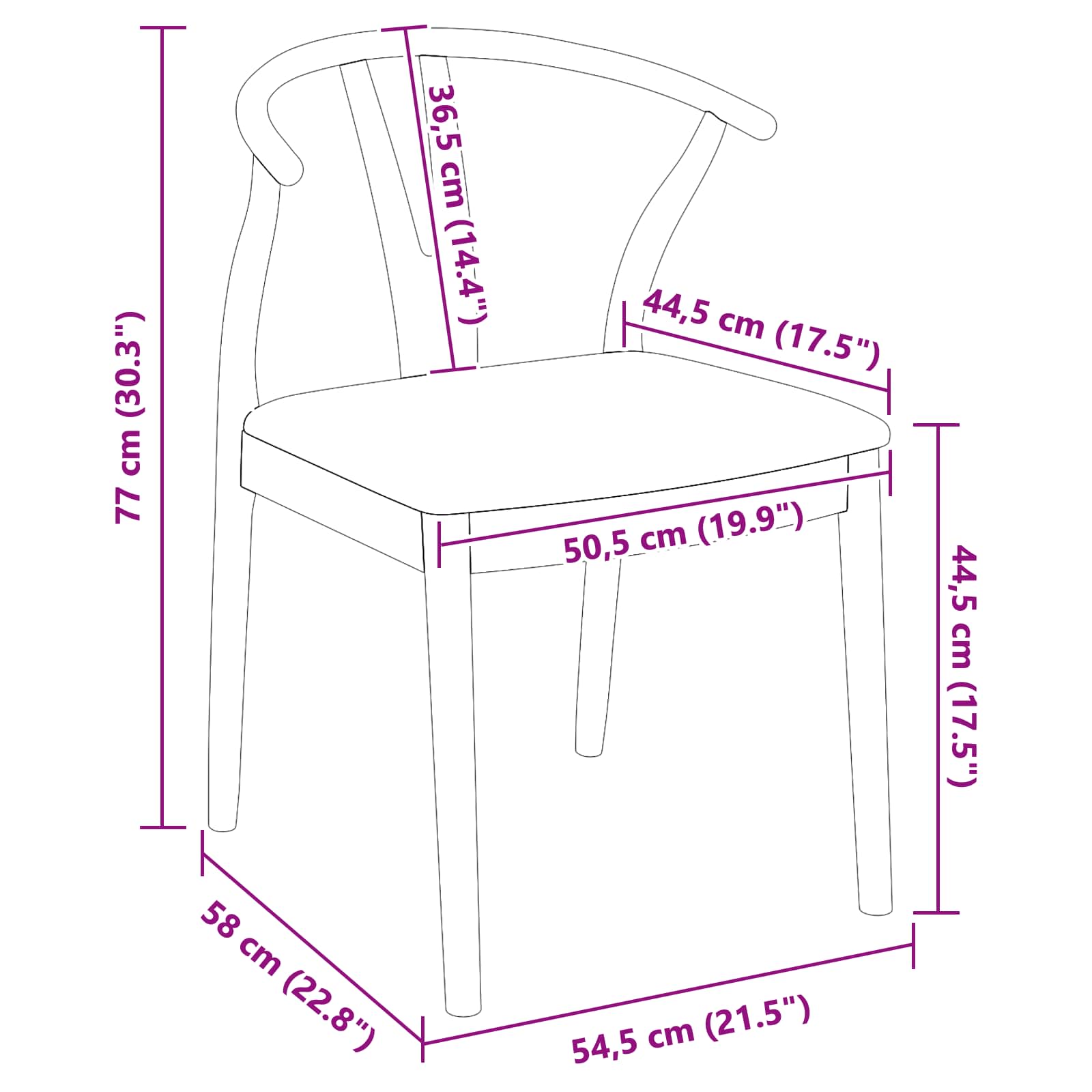 Silla de comedor 2 pcs Marrón claro y claro