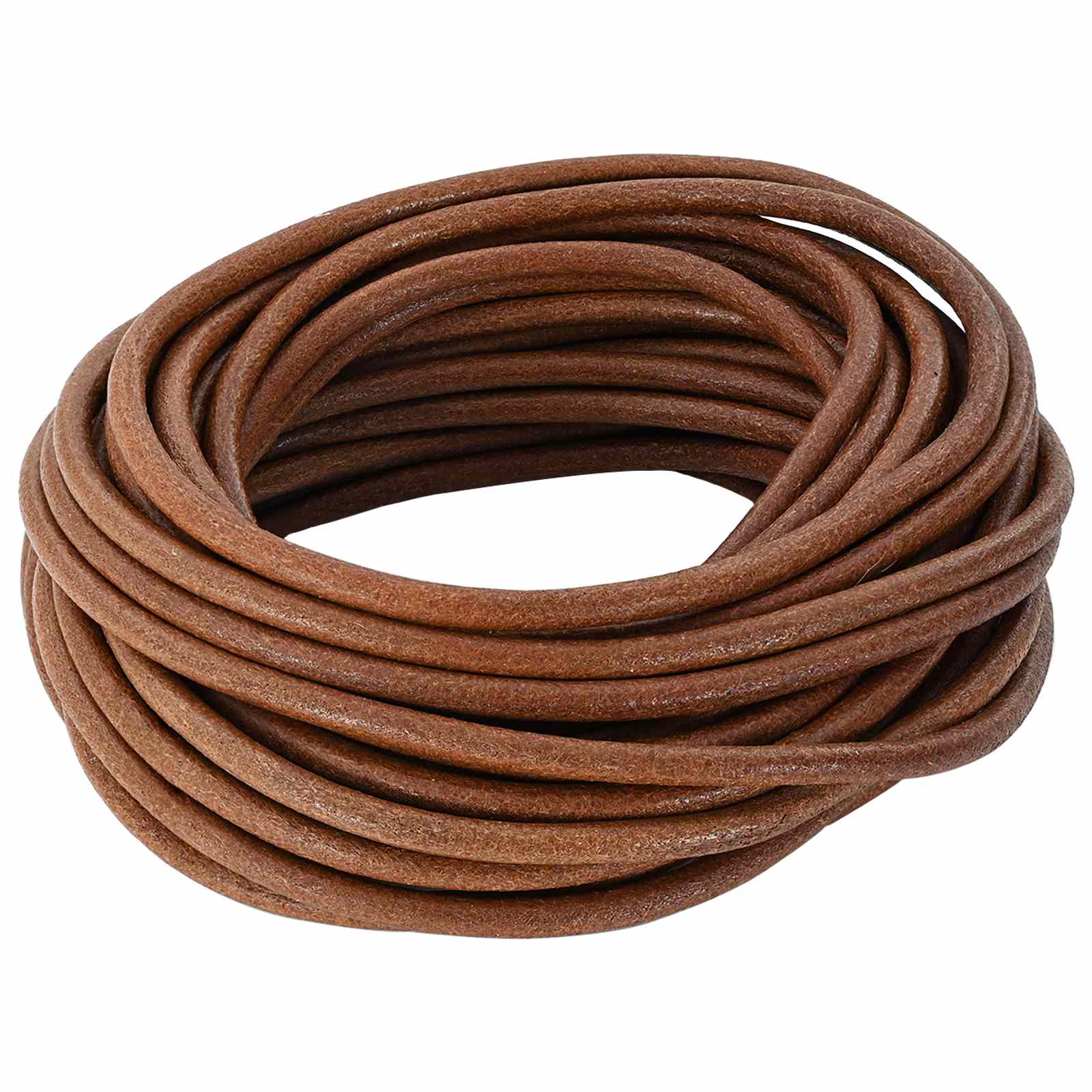 Cordón de cuero Marrón Claro Ø1 mm x 10 m Cuero