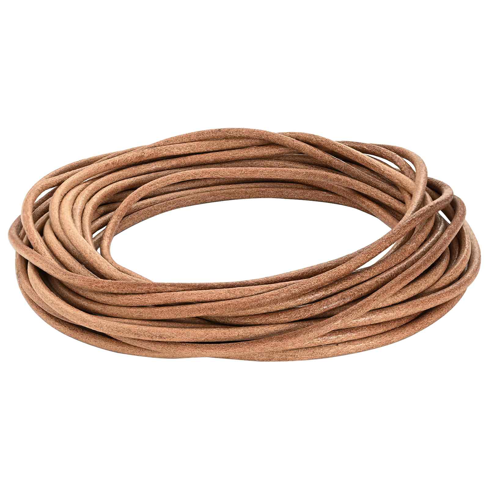 Cordón de cuero Marrón Claro Ø1 mm x 10 m Cuero