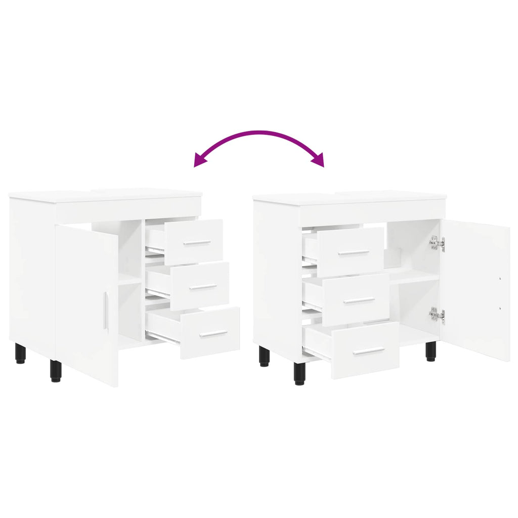 Unidad de tocador de baño Blanco 60 x 35 x 60 cm