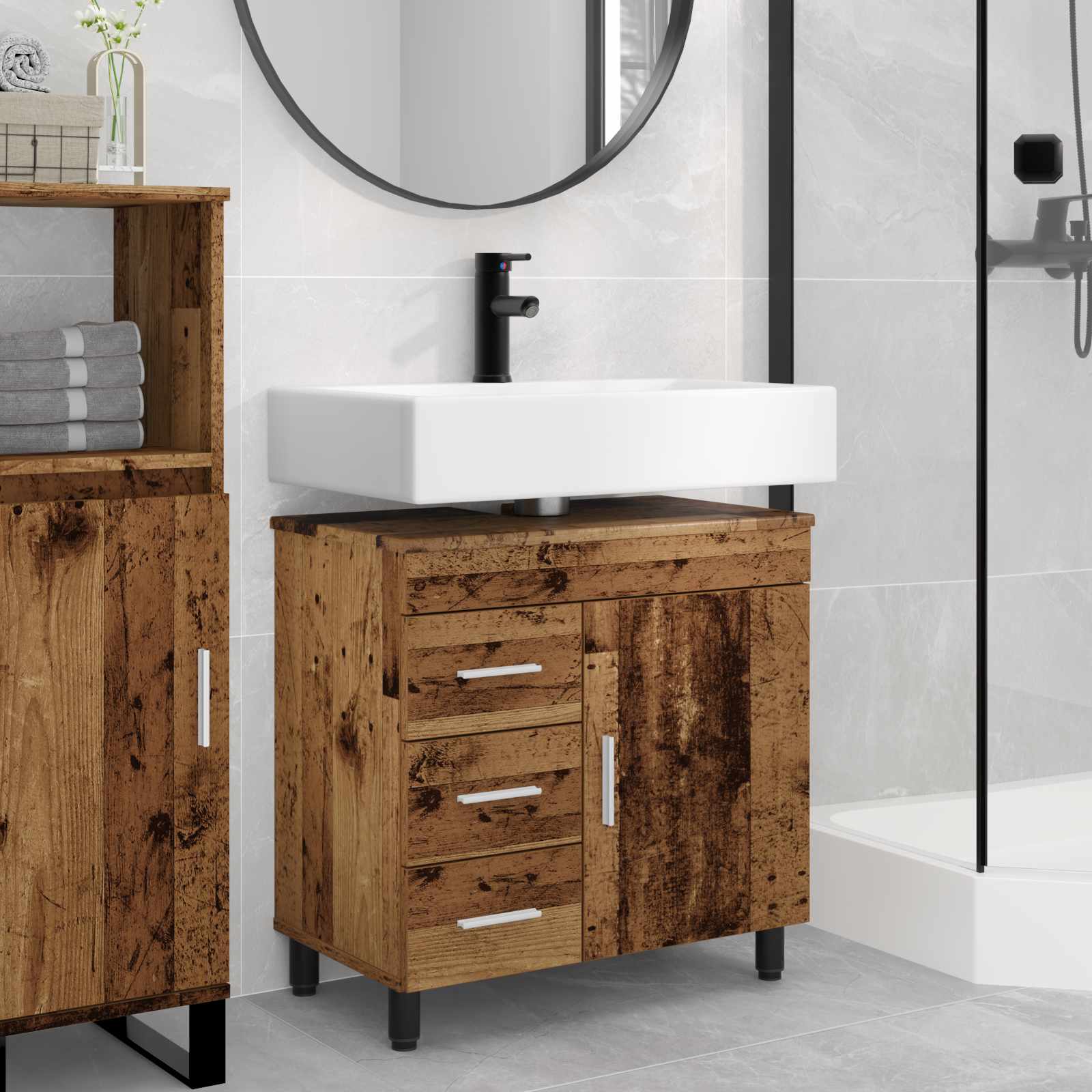 Unidad de tocador de baño Blanco 60 x 35 x 60 cm