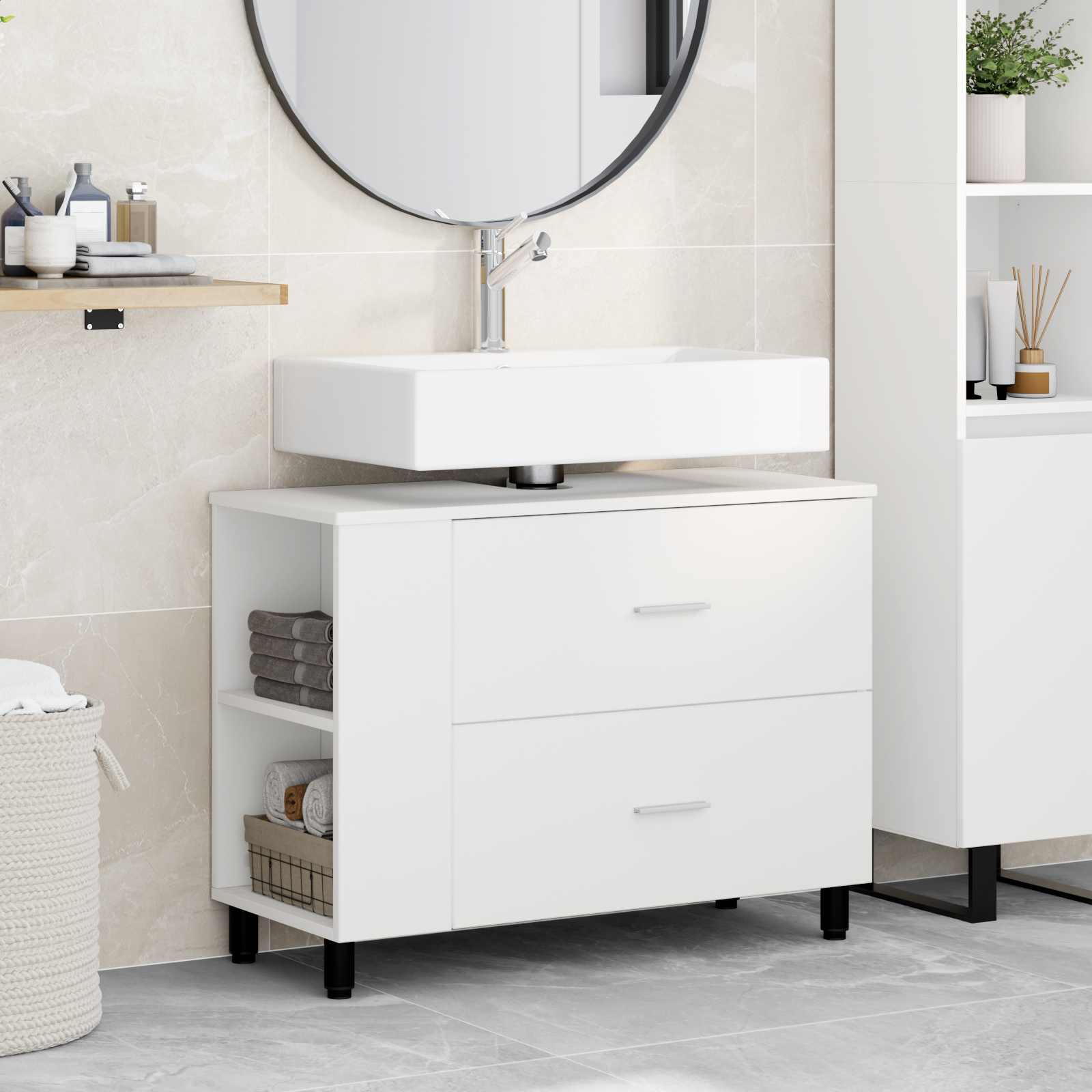Unidad de tocador de baño Blanco 80 x 35 x 60 cm