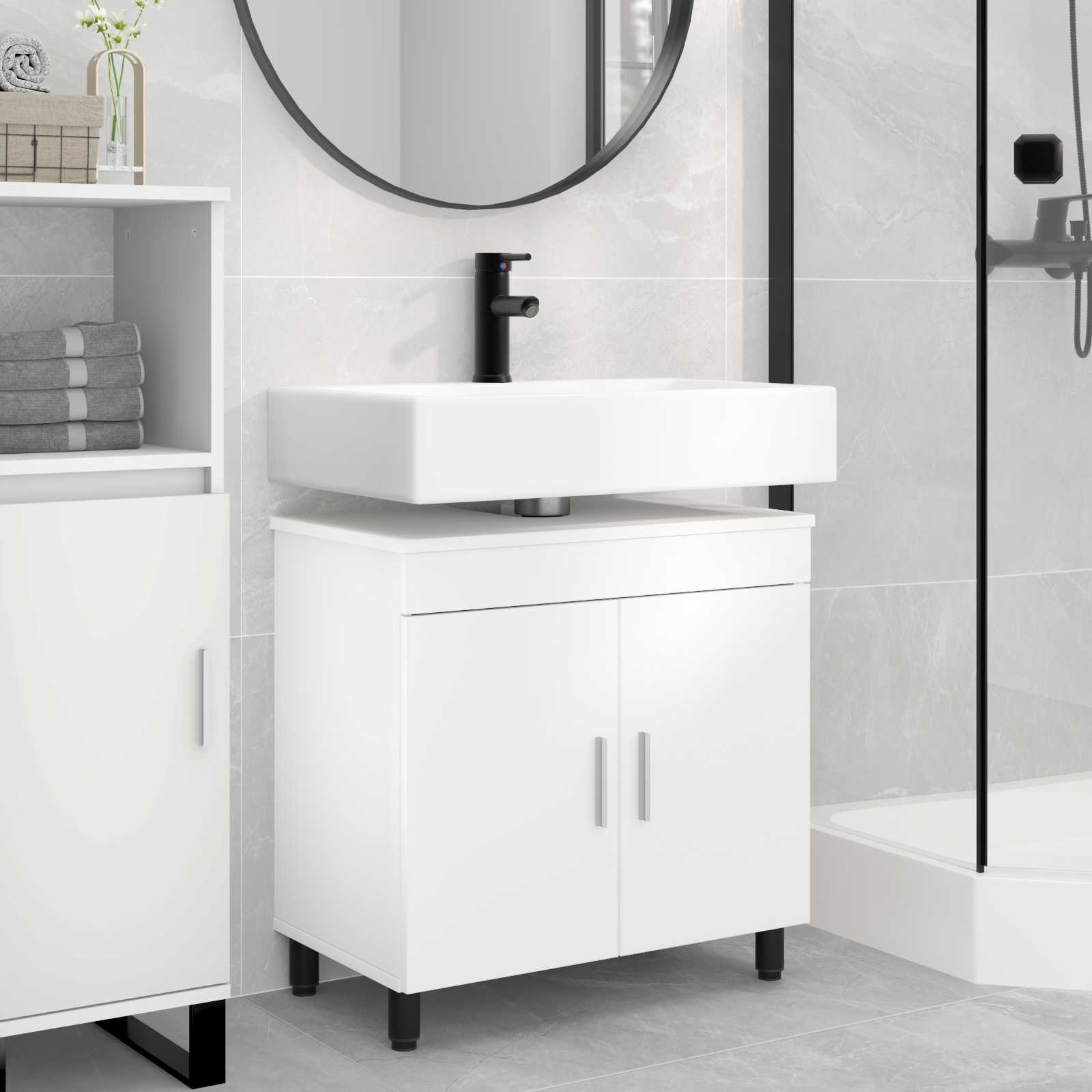 Unidad de tocador de baño Blanco 60 x 35 x 60 cm