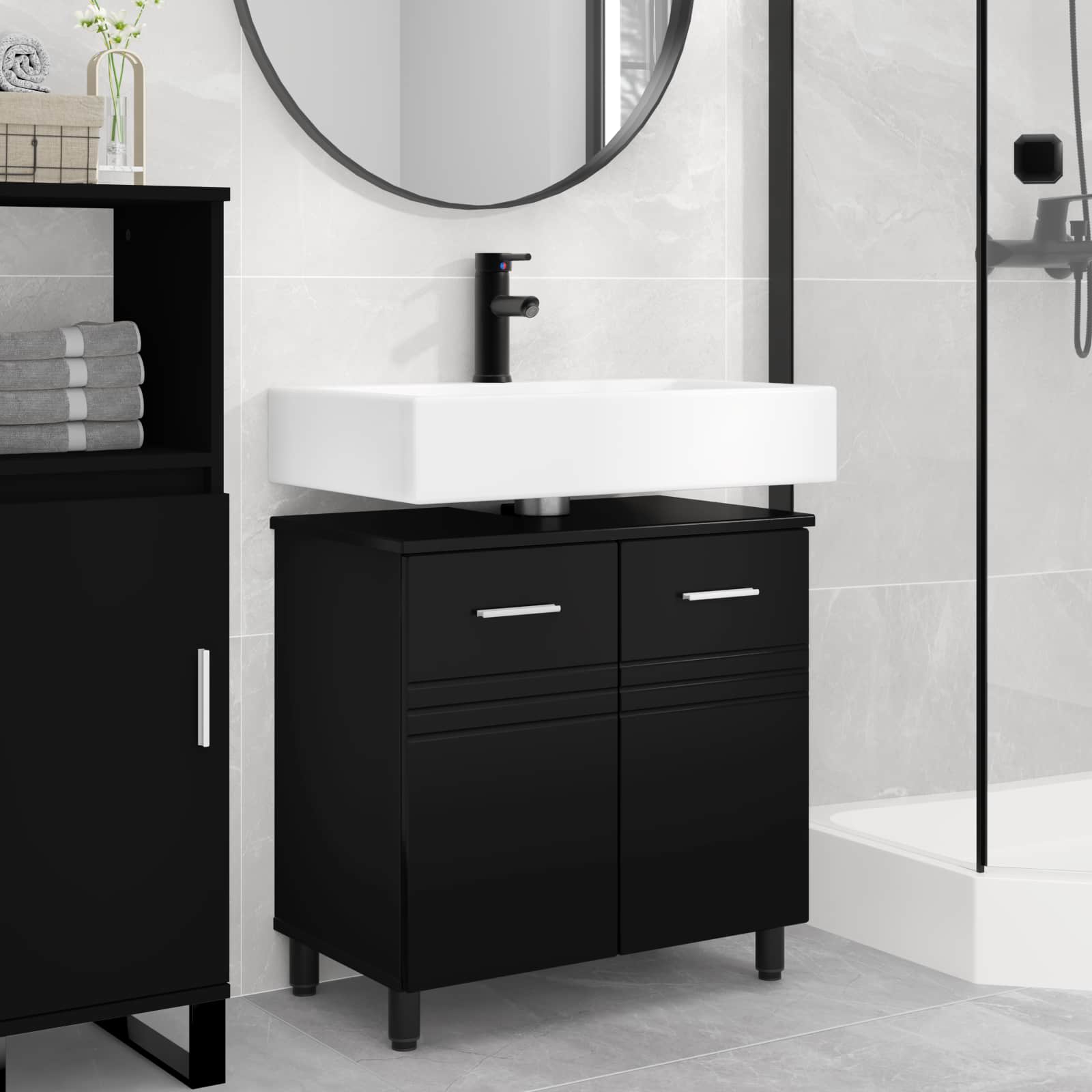 Unidad de tocador de baño Blanco 60 x 35 x 60 cm