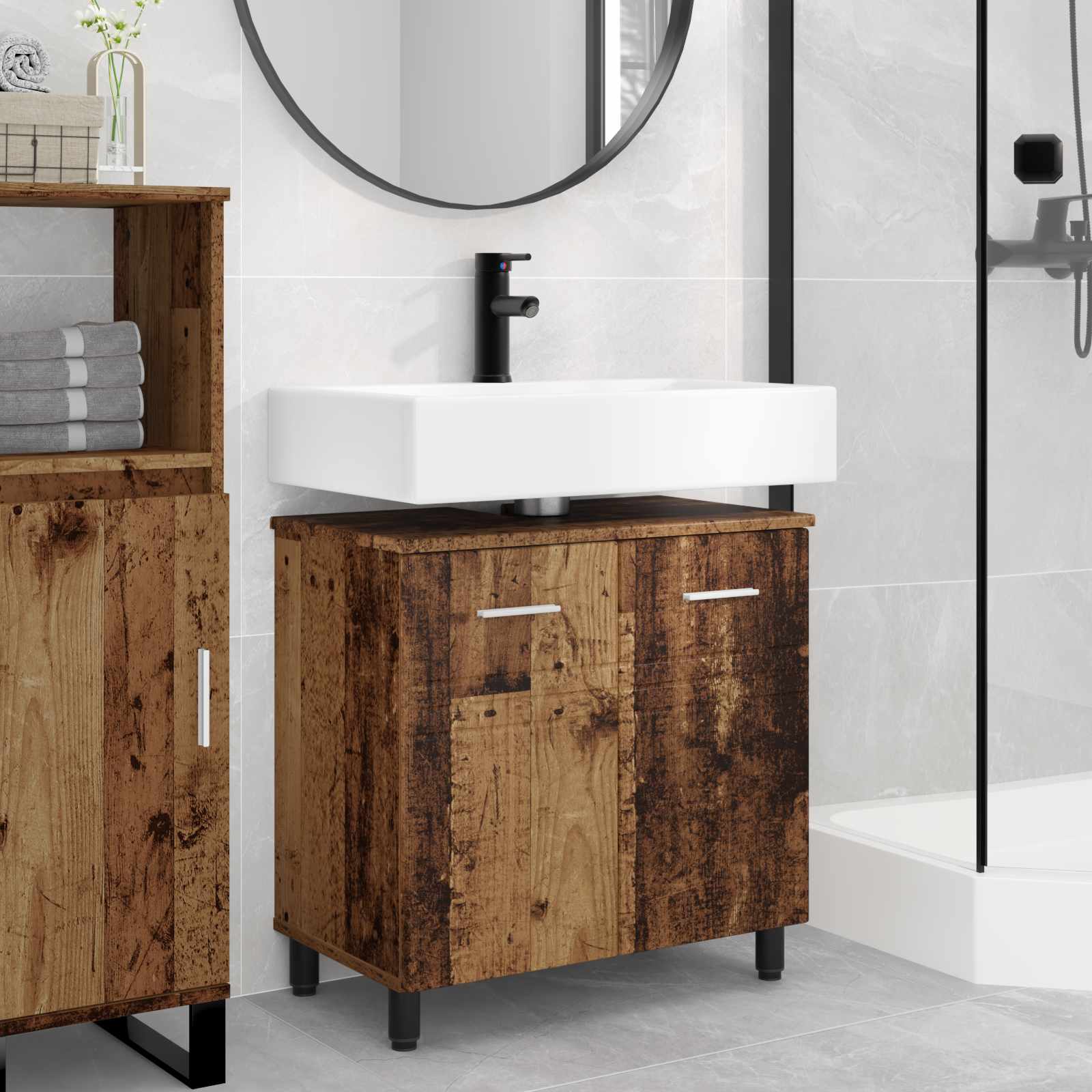Unidad de tocador de baño Blanco 60 x 35 x 60 cm