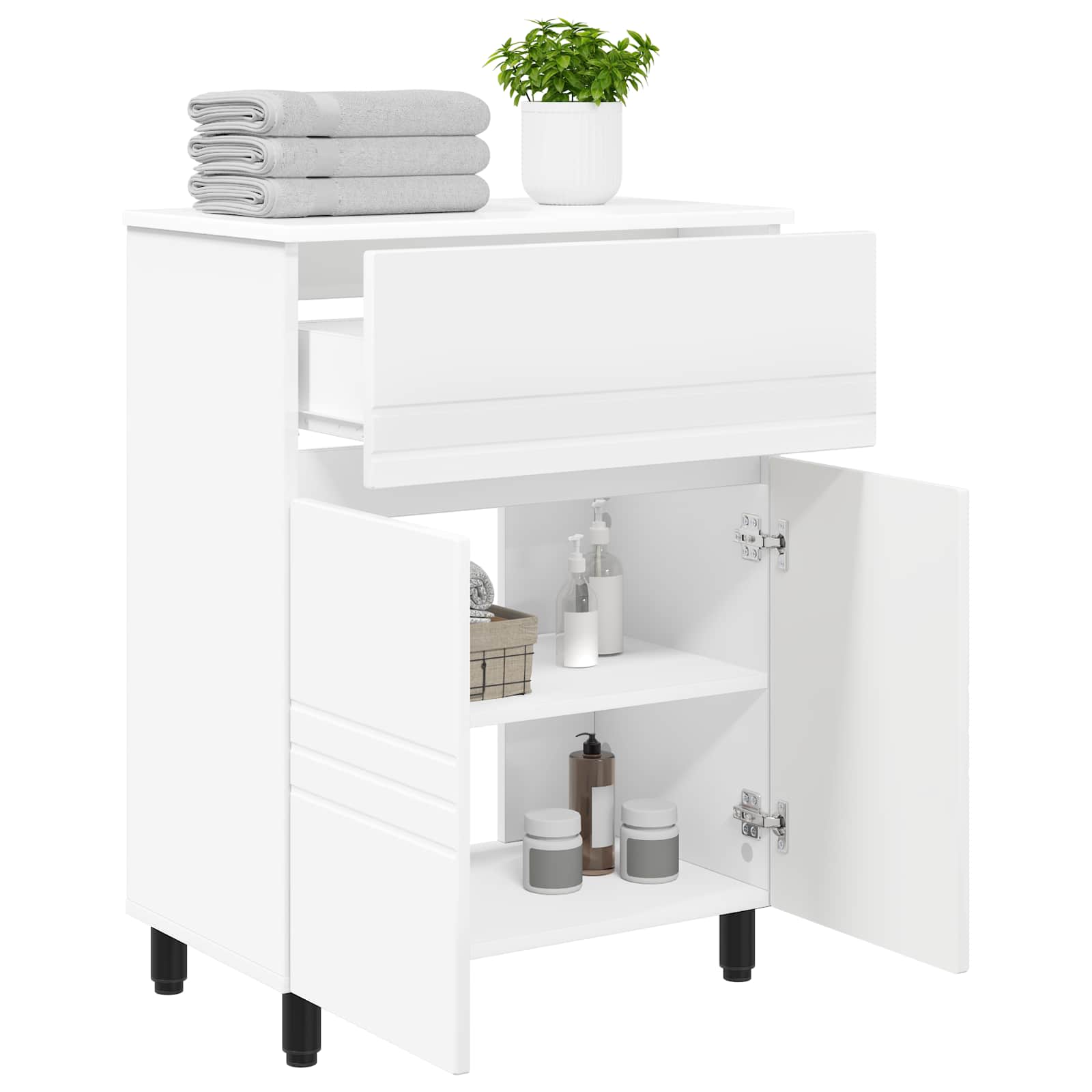 Unidad de tocador de baño Blanco 60 x 35 x 80 cm