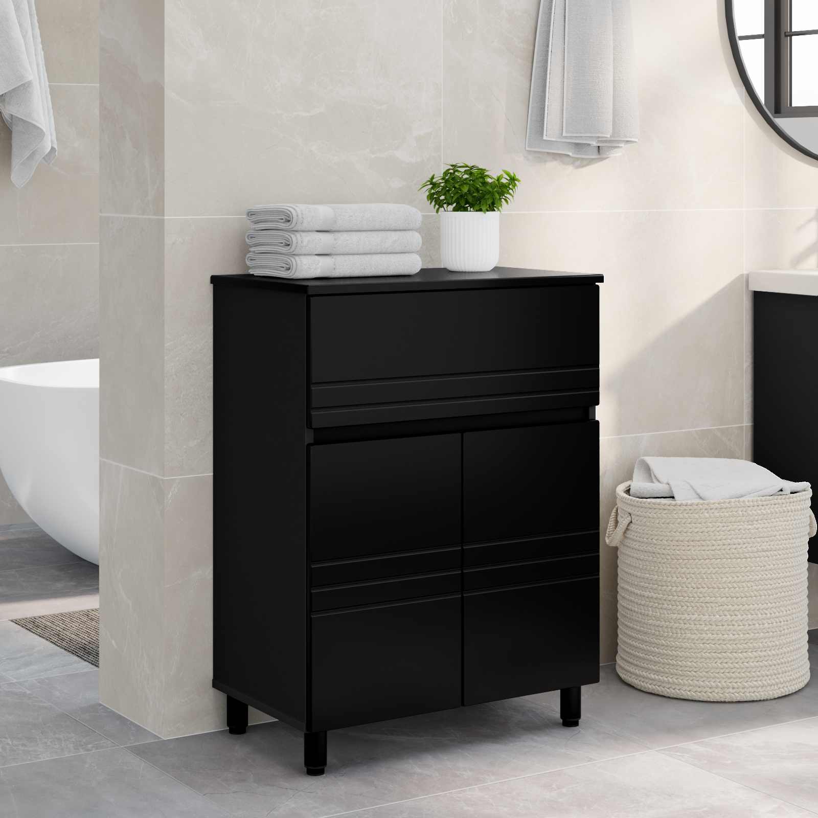 Unidad de tocador de baño Blanco 60 x 35 x 80 cm