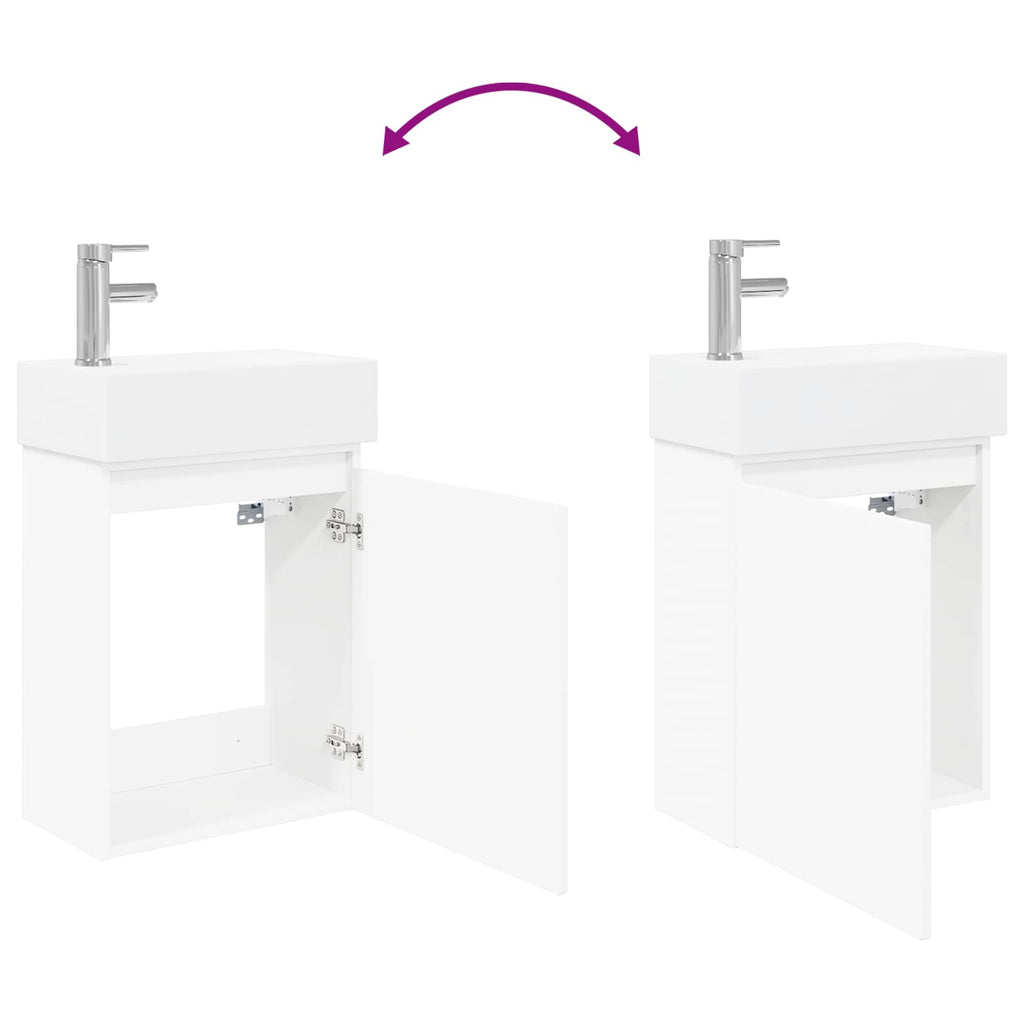 Módulo de baño con grifería Blanco 45,5 x 22,5 x 84 cm