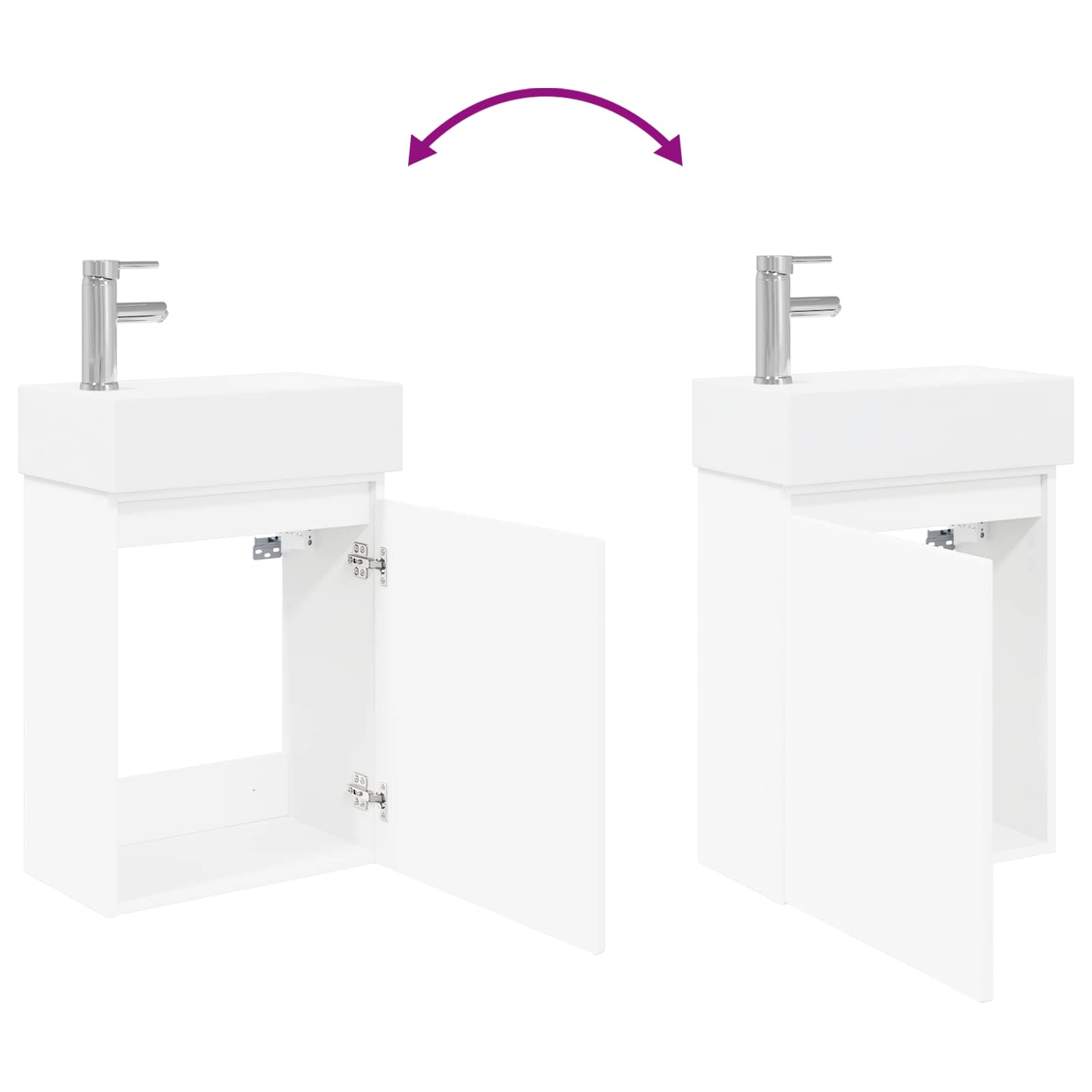 Módulo de baño con grifería Blanco 45,5 x 22,5 x 84 cm