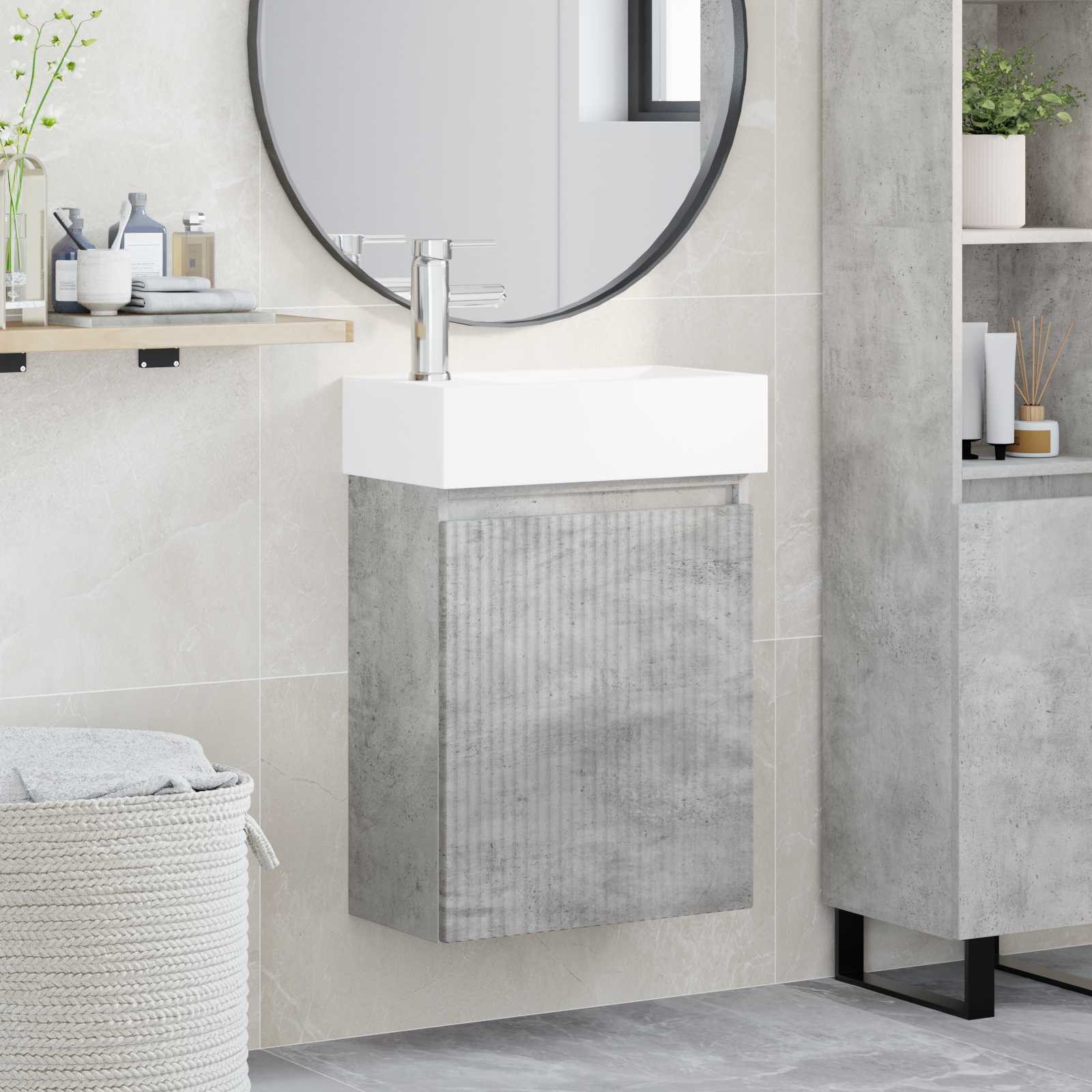 Módulo de baño con grifería Blanco 45,5 x 22,5 x 84 cm