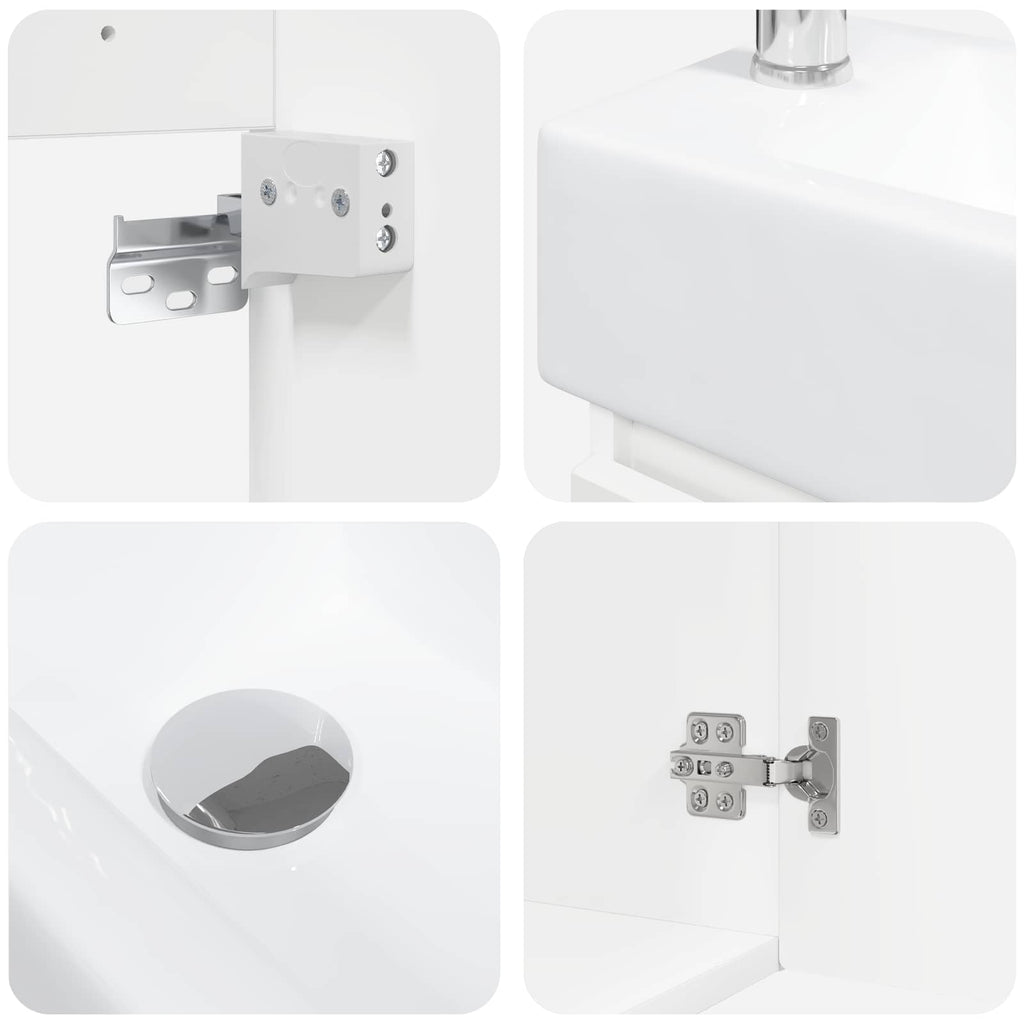 Módulo de baño con grifería Blanco 45,5 x 22,5 x 84 cm