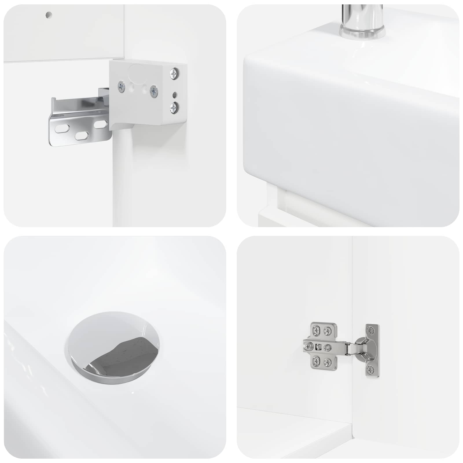 Módulo de baño con grifería Blanco 45,5 x 22,5 x 84 cm