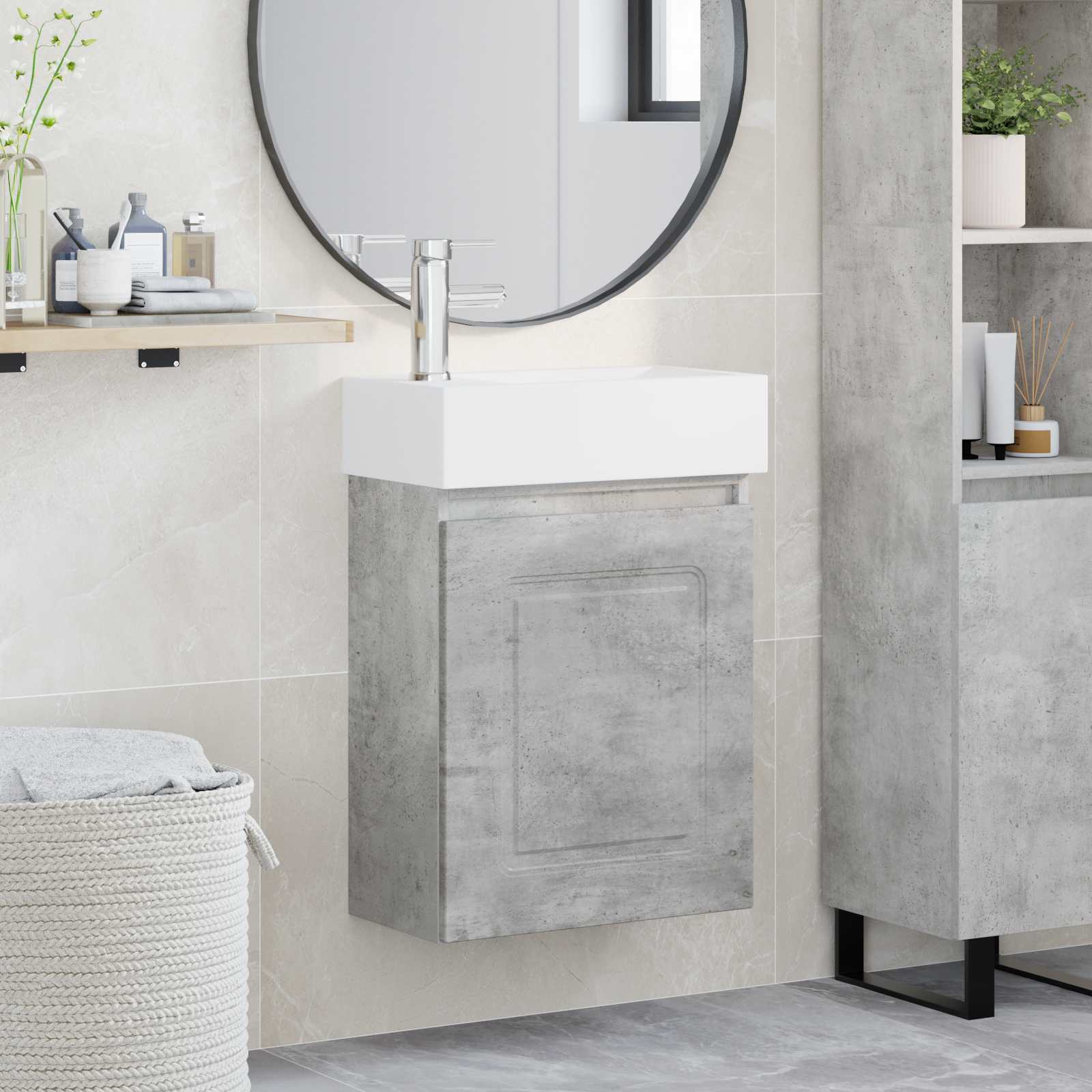 Módulo de baño con grifería Blanco 45,5 x 22,5 x 84 cm