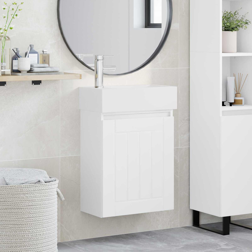 Módulo de baño con grifería Blanco 45,5 x 25,5 x 84 cm