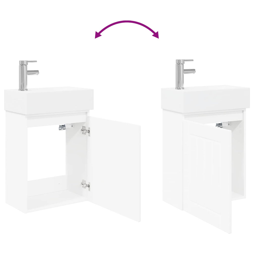 Módulo de baño con grifería Blanco 45,5 x 25,5 x 84 cm