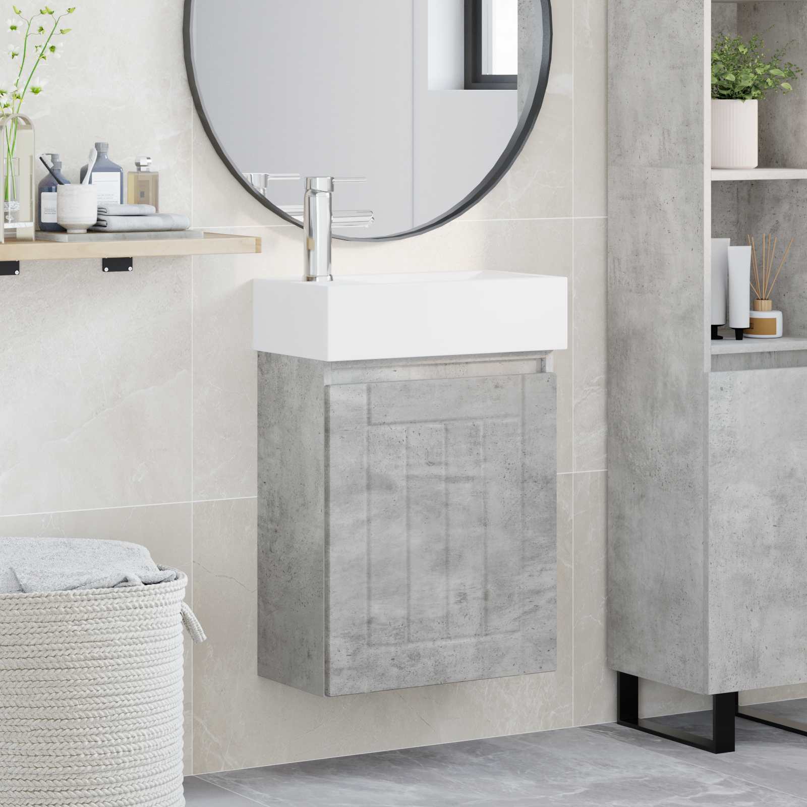 Módulo de baño con grifería Blanco 45,5 x 25,5 x 84 cm