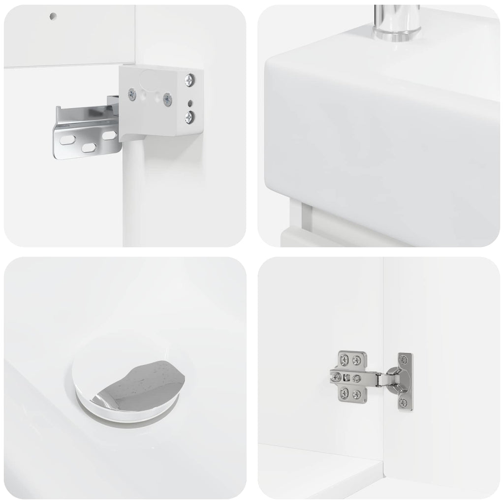 Módulo de baño con grifería Blanco 45,5 x 22,5 x 84 cm