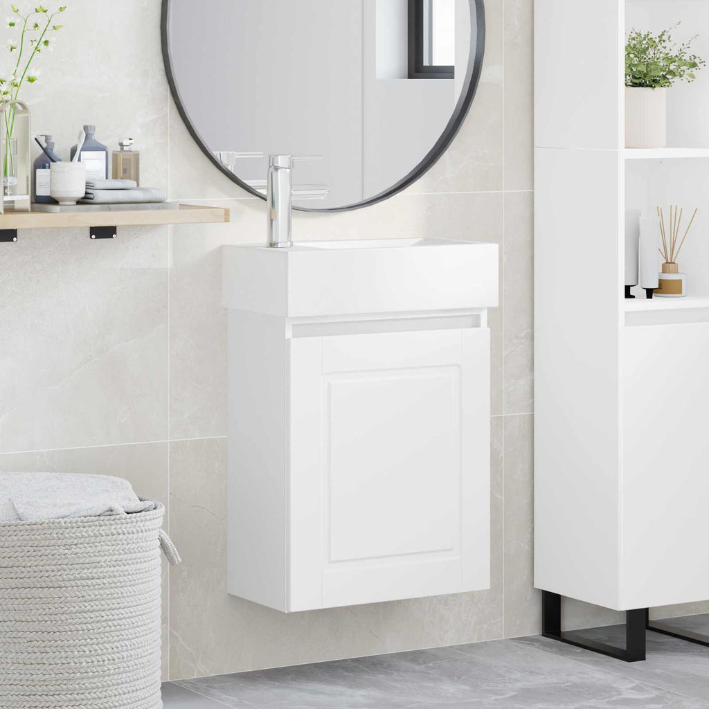 Módulo de baño con grifería Blanco 45,5 x 22,5 x 84 cm