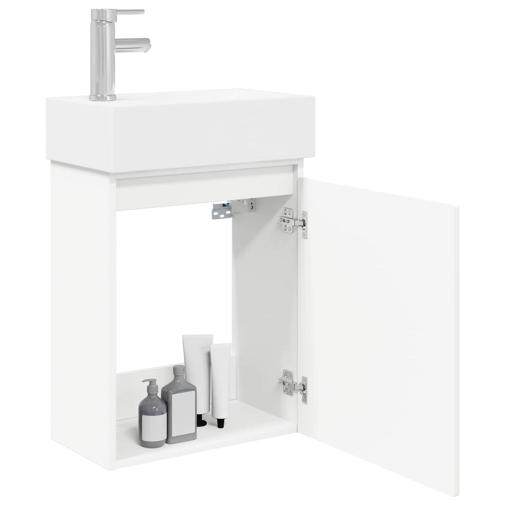Módulo de baño con grifería Blanco 45,5 x 22,5 x 84 cm