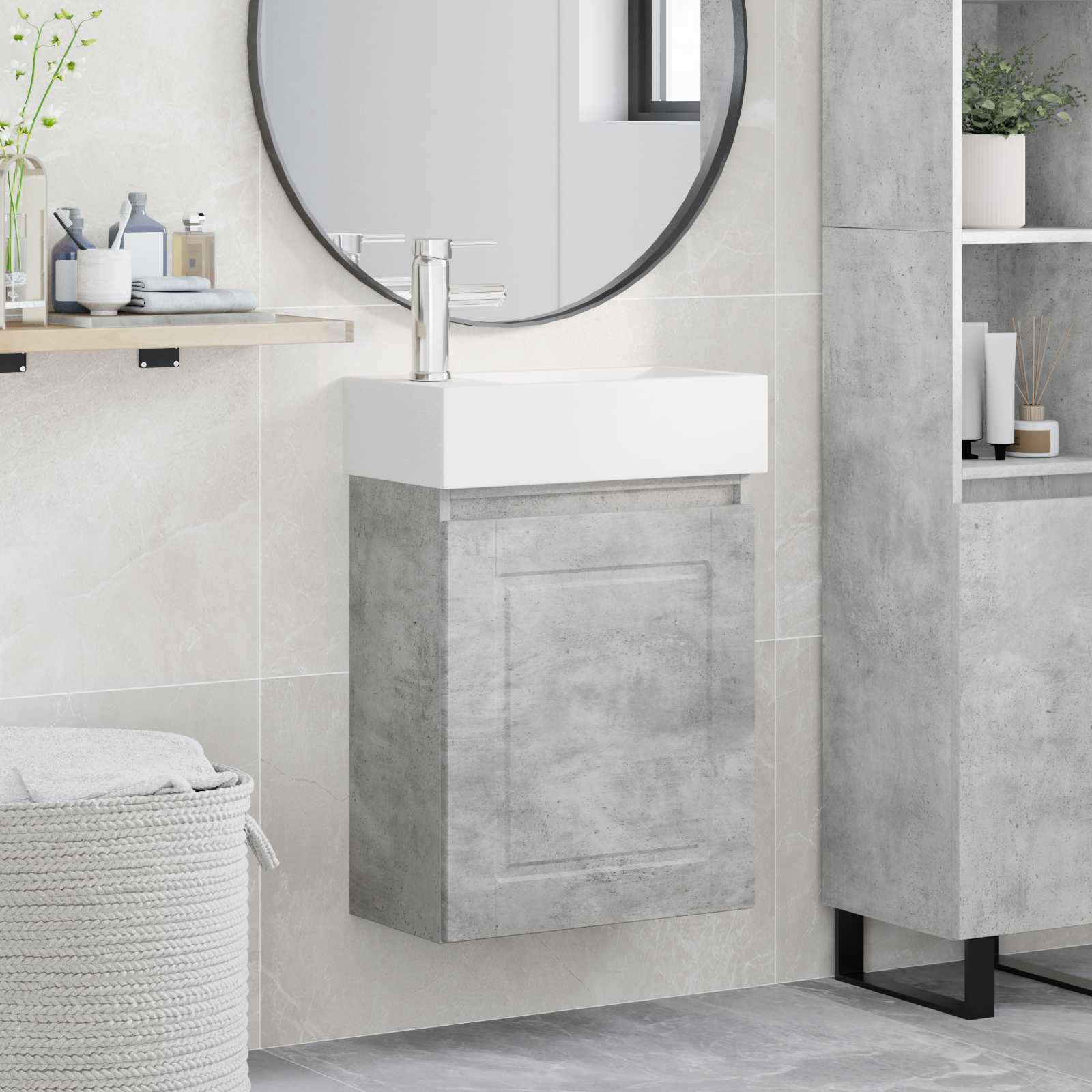 Módulo de baño con grifería Blanco 45,5 x 22,5 x 84 cm