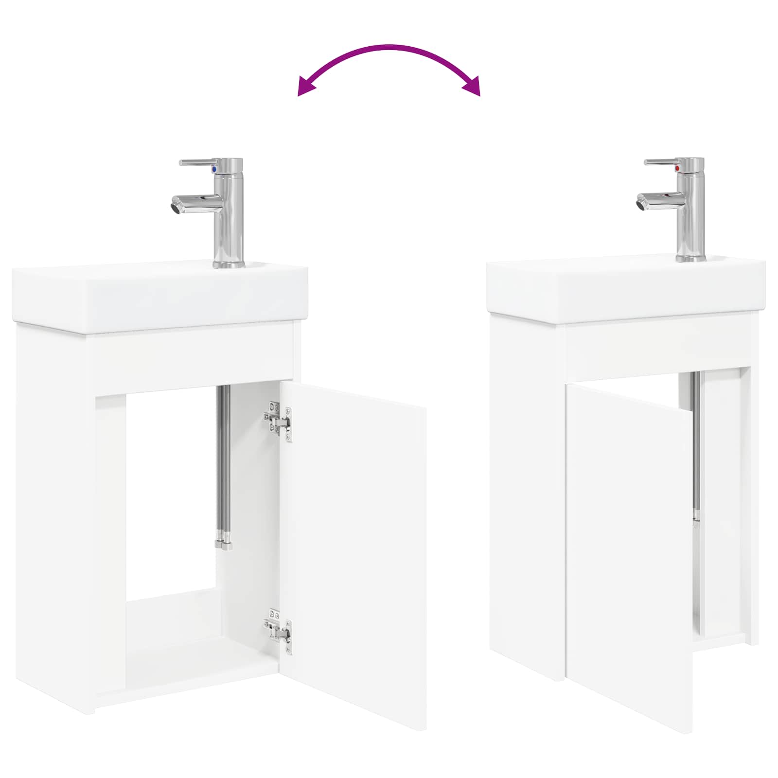 Módulo de baño con grifería Blanco 40,5 x 22,5 x 62 cm