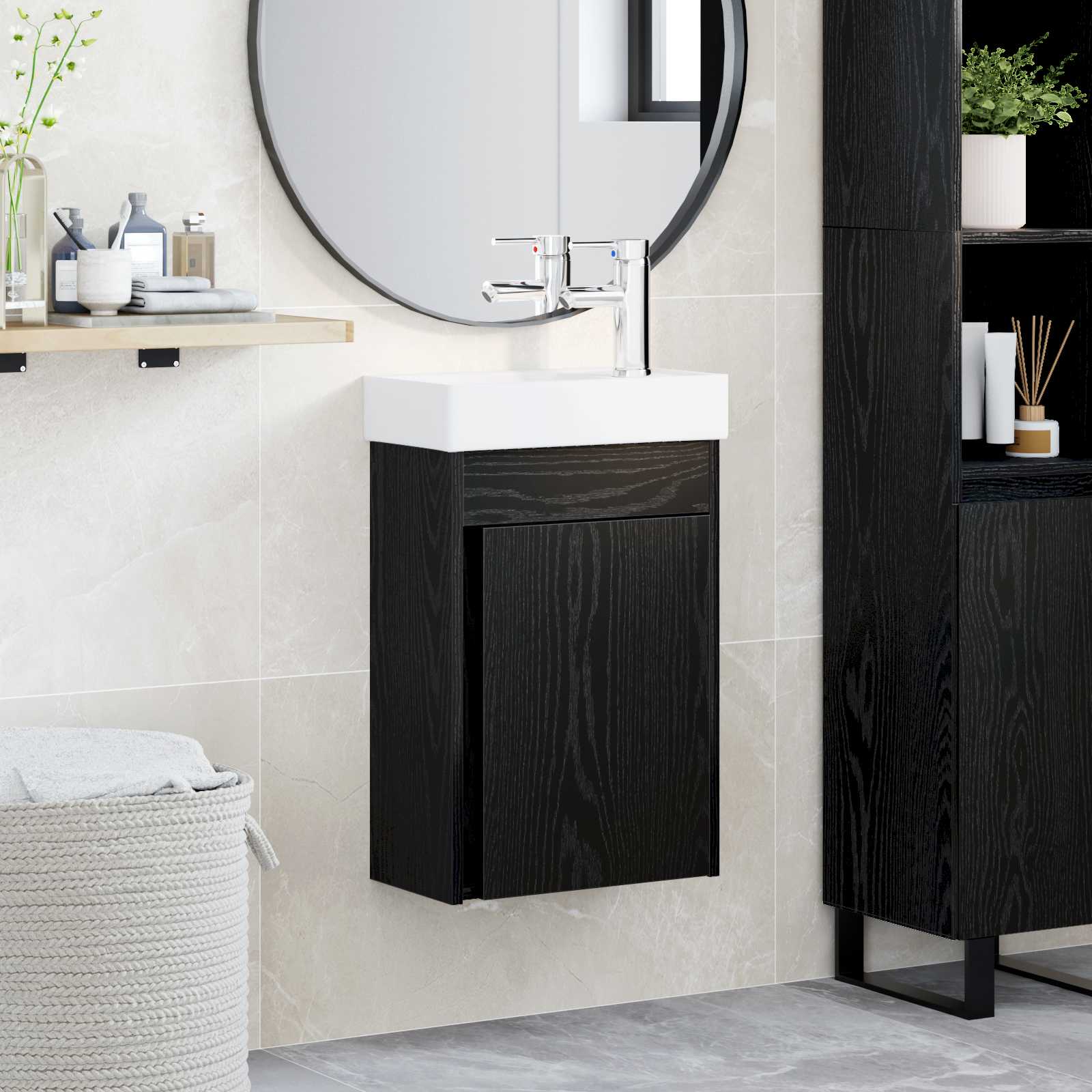 Módulo de baño con grifería Blanco 40,5 x 22,5 x 62 cm