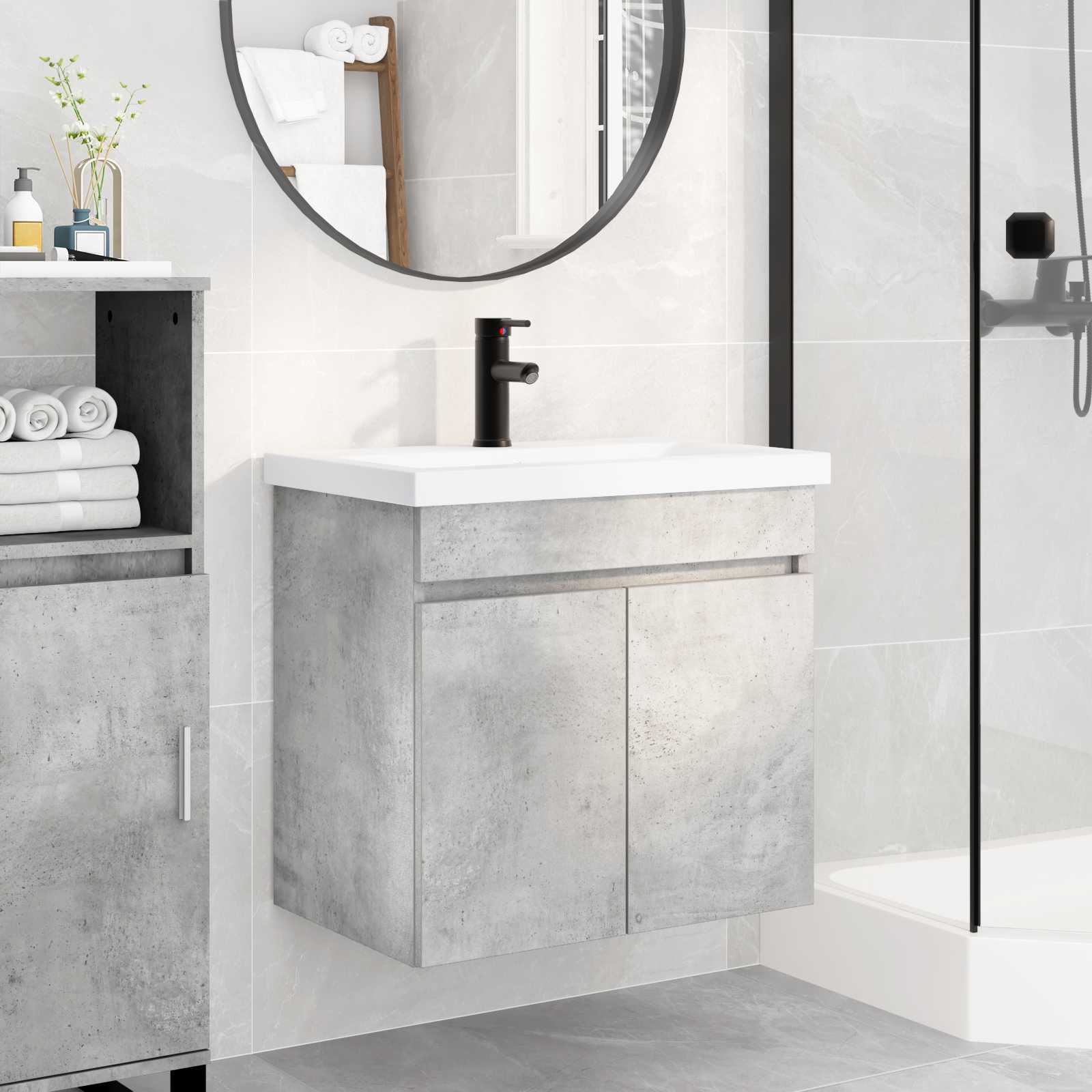 Módulo de baño con grifería Blanco 61 x 40 x 74,5 cm