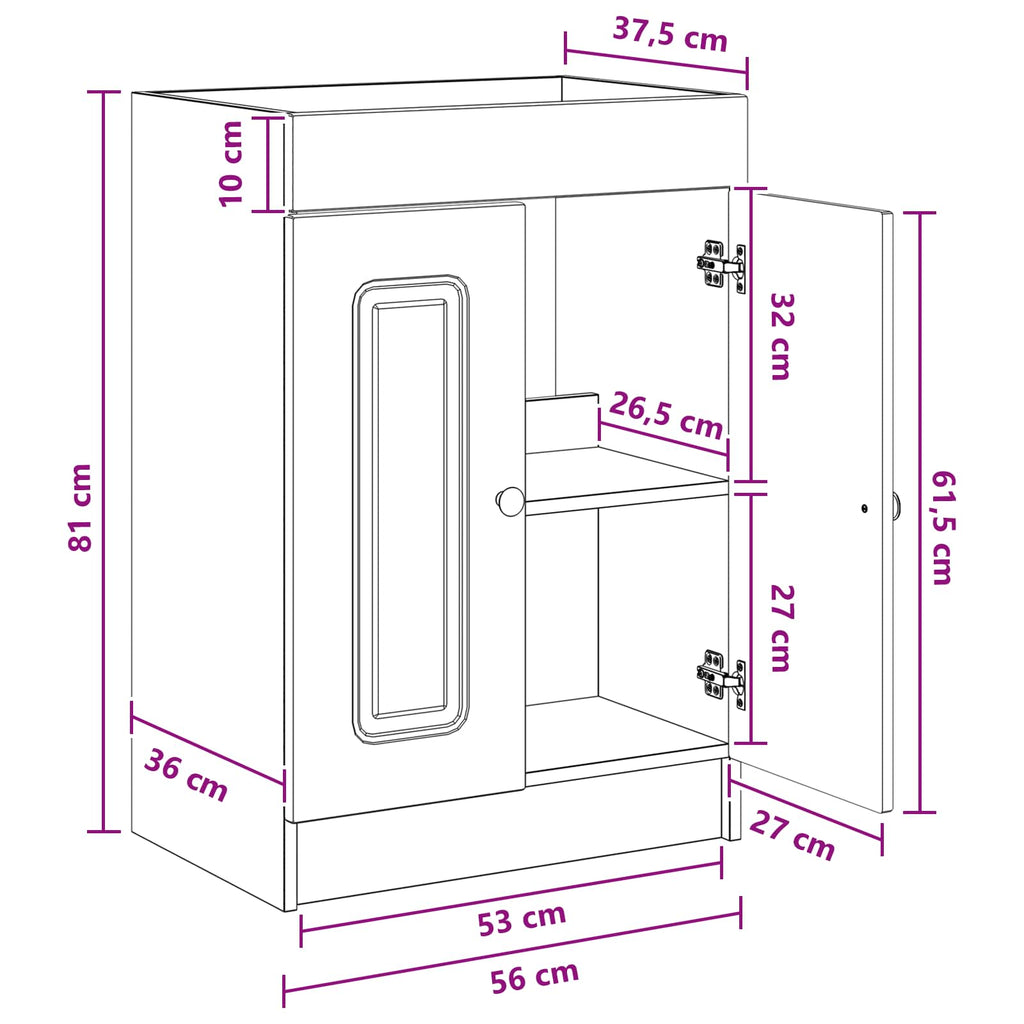 Cabinet debajo del fregadero Blanco 56 x 37,5 x 81 cm