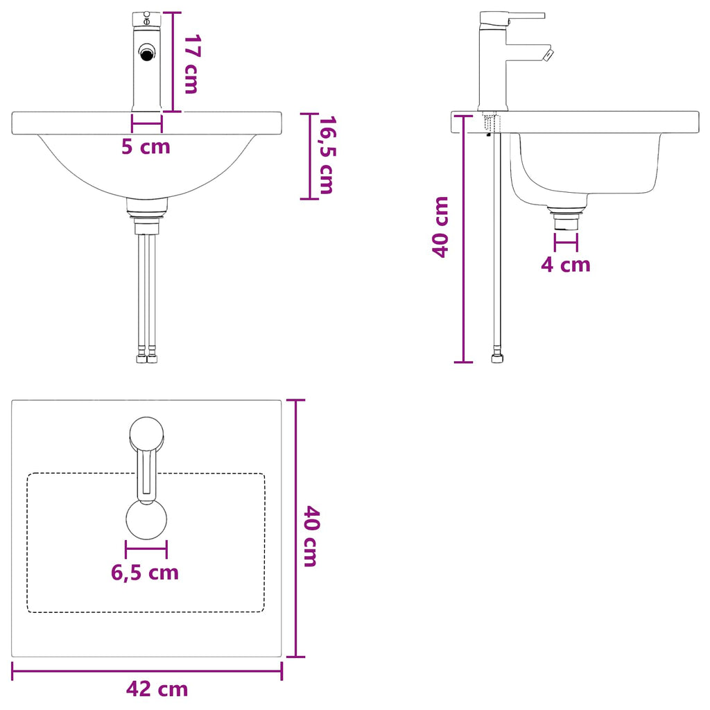 Vanidad de baño con lavabo Blanco 42 x 40 x 84,5 cm