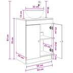 Vanidad de baño con lavabo Blanco 54 x 35 x 83 cm