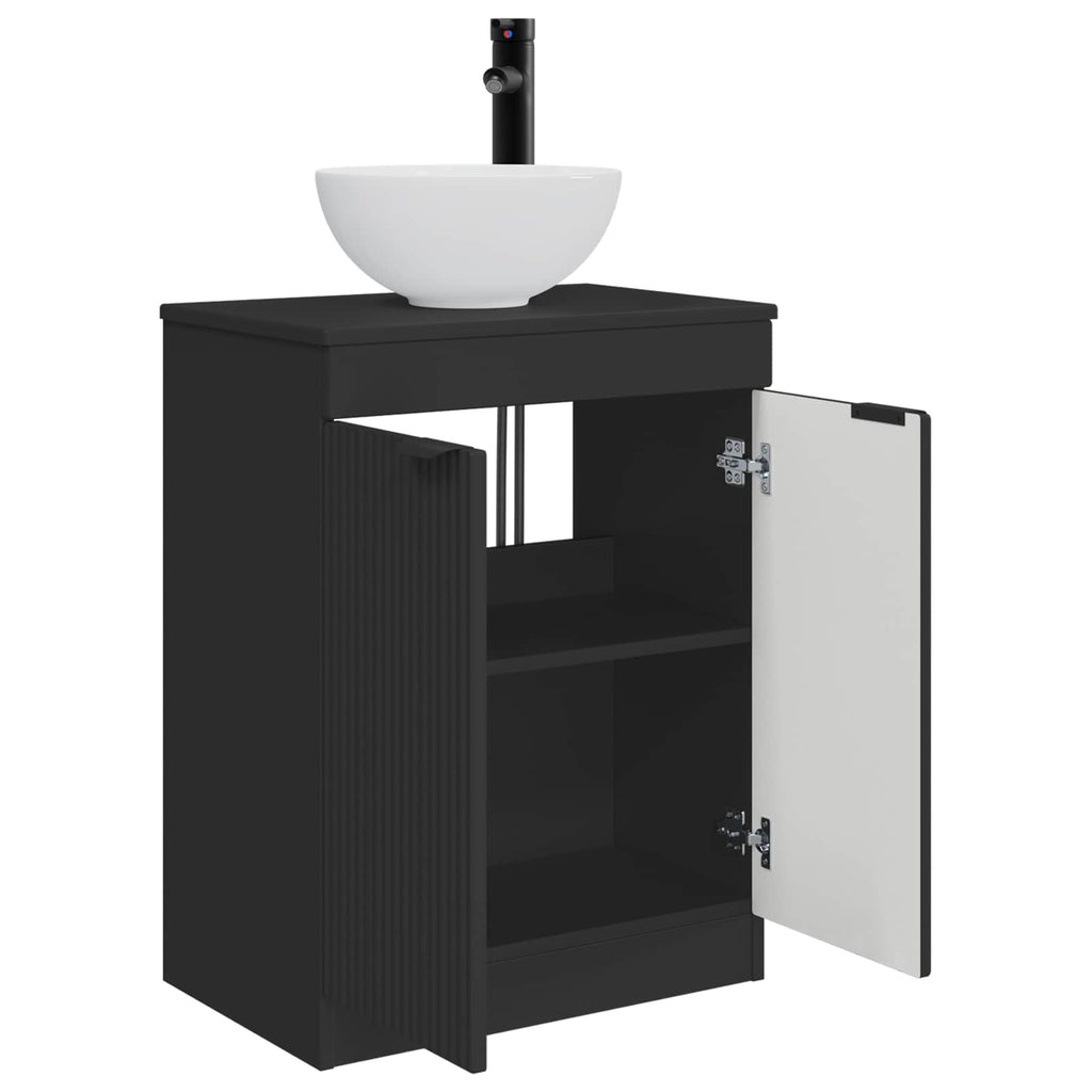 Vanidad de baño con lavabo Negro 54 x 35 x 83 cm