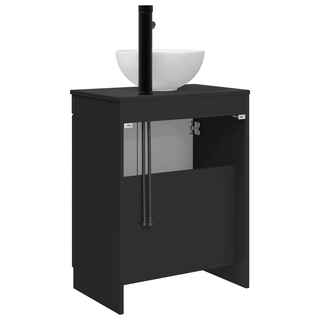 Vanidad de baño con lavabo Negro 54 x 35 x 83 cm