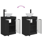 Vanidad de baño con lavabo Negro 54 x 35 x 83 cm