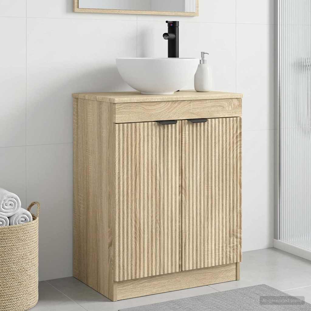 Vanidad de baño con lavabo Roble Sonoma 54 x 35 x 83 cm