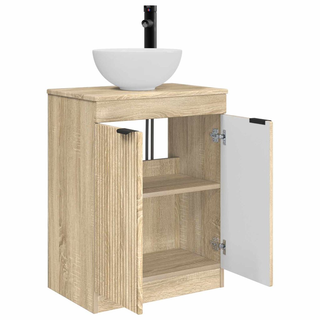 Vanidad de baño con lavabo Roble Sonoma 54 x 35 x 83 cm